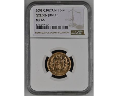 UNITED KINGDOM. Elizabeth II, 1952-2022. Gold sovereign, 2002. Royal Mint. Commemorating the 50th anniversary of the accessio