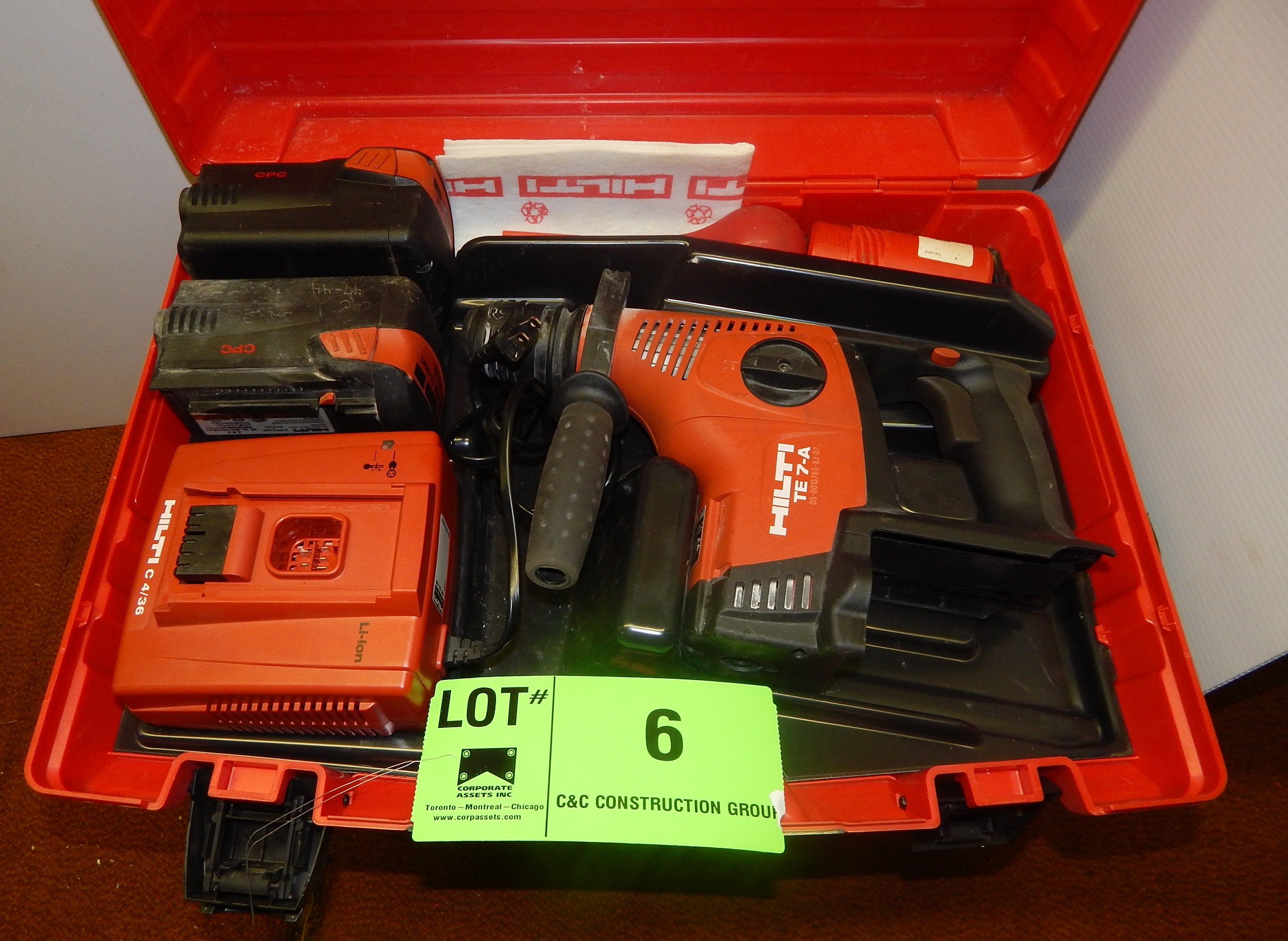 HILTI TE7A 36 VOLT HEAVY DUTY CORDLESS HAMMER DRILL