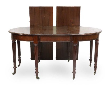 A Mahogany D-Shape Wind-Out Dining Table, in the manner of Gillows, 3rd quarter 19th century, with a Joseph Fitter Patent win