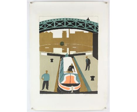 § Julian Trevelyan RA (British, 1910-1988), 'Grand Union Canal at Brentford' (1975), lithograph in colours on wove paper, ed.