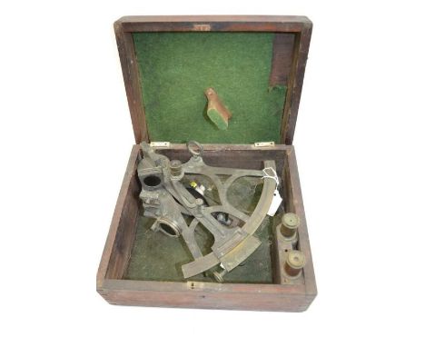 A 19th century maritime sextant engraved R. Ash, in mahogany storage box&nbsp;