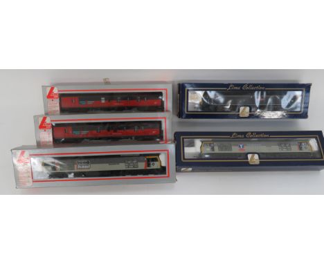 Selection of Boxed Lima Trains consisting Class 47710 Lady Godiva engine ... Class 60015 Transrail engine ... Class 60050 Loa
