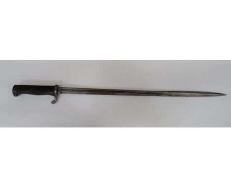 Imperial German Seitengewehr M1898 Regimentally Stamped Bayonet 20 3/4 inch, single edged, pipe back, quill point, narrow bla