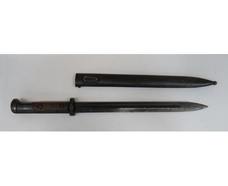 Czech M1924 Bayonet With Muzzle Ring Removed 11 3/4 inch, single edged, blued blade with wide fuller.  Forte marked ‚'CSZ.D‚'