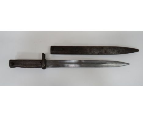 Imperial German M88/98 Ersatz Bayonet 12 1/4 inch, single edged blade.  Wide fuller.  The back edge with inspection stamp.  S