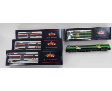 Boxed Bachmann Turbostar Train Set consisting boxed 32-461 Turbo Star 3 Car DMU Scot Rail triple boxed set.  Together with Ba