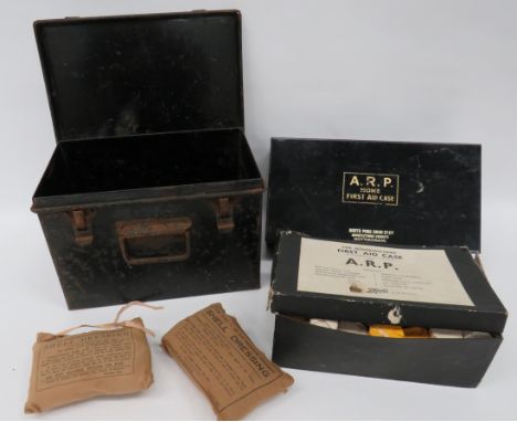 Selection of ARP First Aid Kits consisting The Householders First Aid Case For ARP.  Card box complete with contents ... ARP 
