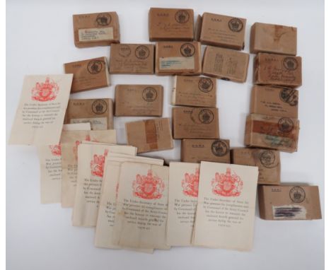 Quantity of WW2 Medal Postal Boxes and Issue Certificates consisting 18 x medal postal boxes ... 2 x Admiralty medal certific