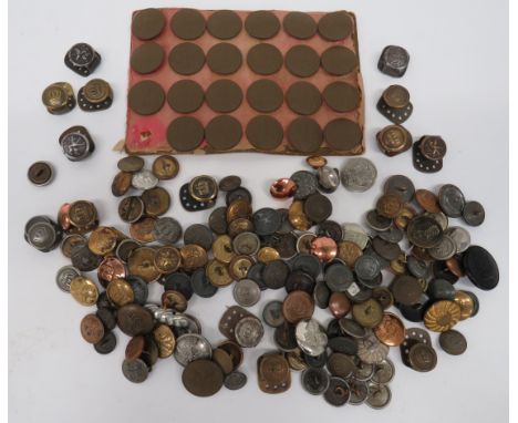 Good Selection of Imperial German Buttons including maker‚' card of 24, green painted zinc, large Prussian eagle examples ...