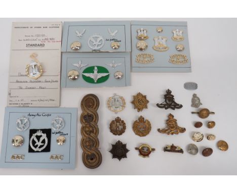 Selection of Various Cap and Collar Badges cap include brass, KC RFC ... Bronzed, KC Hampshire (lugs) ... Brass KC Territoria