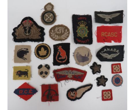Small Selection of Formation and Other Badges formation include embroidery 9th Armoured Div ... Bevo weave 7th Armoured Div .