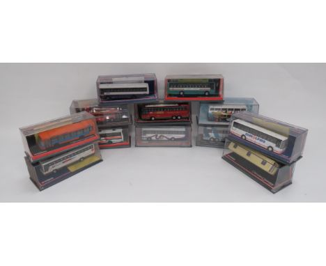 Selection of Corgi Omnibus Companies Coaches various coaches contained in their original perspex cases.  Including Express Sh