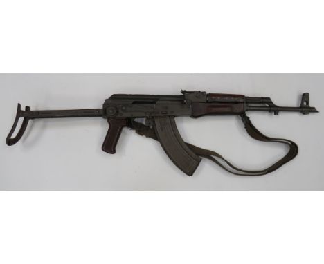 Deactivated Eastern Bloc Contract AK47 Assault Carbine 7.62 mm, 17 inch, grey parkerised barrel with tall hooded front sight.