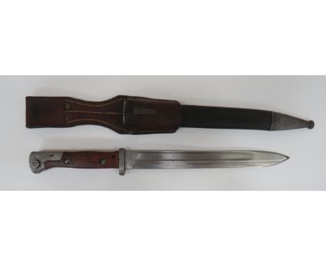 Imperial German Seitengewehr M1884/98 Regimental Marked Bayonet 10 inch, single edged blade.  Wide fuller.  The forte with ma