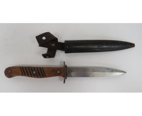 Imperial German Combat Trench Knife 5 1/4 inch, single edged blade with sharpened back edge point.  Forte with maker ‚'Ern. W