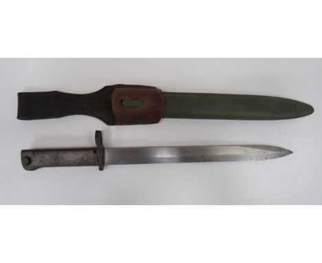 Imperial German M88/98 Ersatz Bayonet 12 inch, single edged blade with sharpened back edge point.  Back edge with inspection 