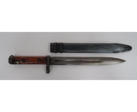 Russian Tokarev M1940 (SVT) Bayonet 9 1/2 inch, single edged blade with sharpened back edge point.  Central fuller.  Forte wi