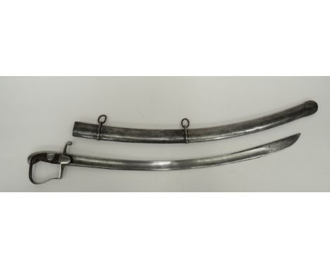 Trooper‚' 1796 Pattern Light Cavalry Sword 32 1/2 inch, single edged, slightly curved blade widening towards the point.  Larg