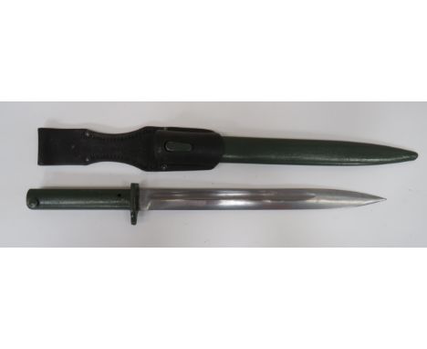 Imperial German Ersatz Bayonet 12 1/4 inch, single edged blade with narrow fuller.  Back edge with inspection stamp.  Steel c