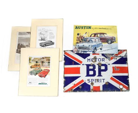 Motor BP Spirit: A Double-Sided Enamel Advertising Sign, 40.5cm by 60cm (verso in very poor condition), Austin Incredible Min