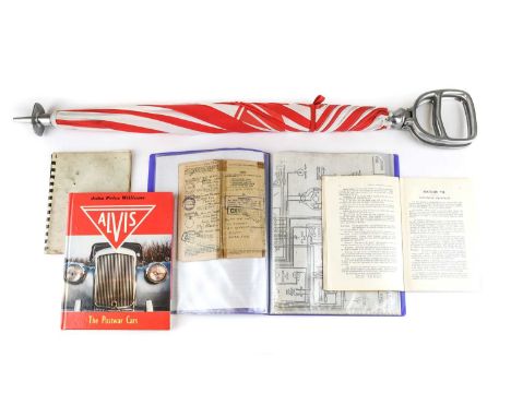 Alvis TA 14 Interest: An original registration book for registration mark JAO508, dated 10th June 1949, TA 14 catalogue of sp