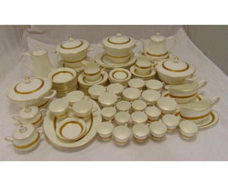 Wedgwood Adelphi dinner, tea and coffee service for twelve place settings to include plates, bowls, cups, saucers, coffee pot