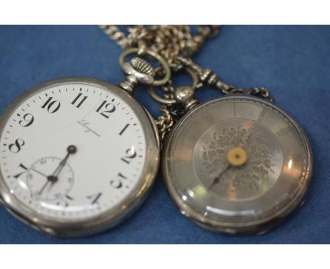 An early 20th century Longines 800 silver open face pocket watch, the signed white enamel dial with Arabic numerals and subsi