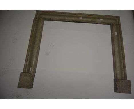 A Hopton Wood limestone fire surround in early 18th century style,  with bolection ogee moulding on a pair of block plinths. 