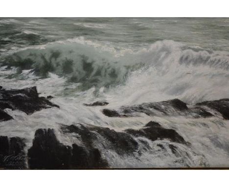 R. W. Watson (British, 19th/20th Century), Seascape, signed lower left, dated 1903, oil on canvas, unframed. 61cm by 92cm