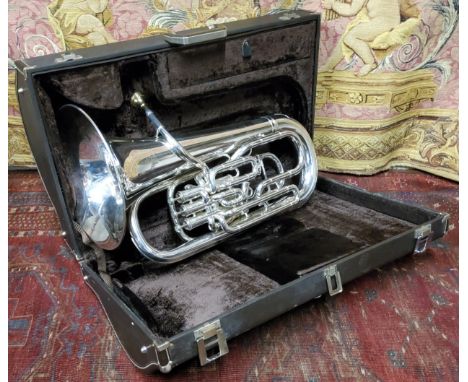 A Besson Sovereign Tuba, for Boosey &amp; Hawkes, serial number. 967-708808, B&amp;H monogrammed case. 