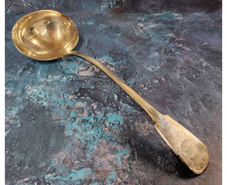 A George IV Fiddle pattern soup ladle, Thomas Wilkes Barker, London 1820, 242g, 7.5toz 