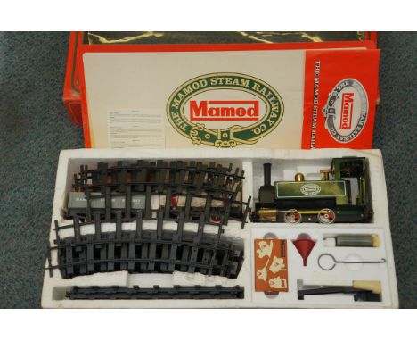 Mamod steam engine &amp; track in original box with original sale price of £57.25