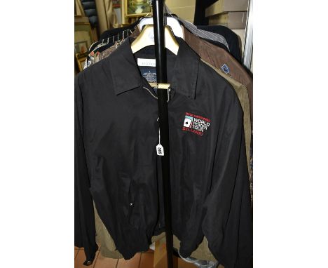 'LAS VEGAS' - ONE BOX AND THIRTY TWO PIECES OF GENTLEMENS SUITS, JACKETS AND SHIRTS, comprising a black official Bellagio  sh