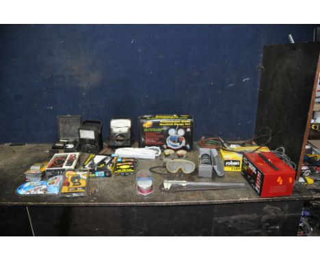 A COLLECTION OF TEST EQUIPMENT AND TOOLS including meters by Simpson, Triplet and Fluke, a Mitutoyo 300mm vernier caliper, a 