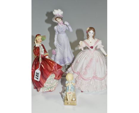 FOUR FIGURINES, comprising Royal Worcester limited edition '1818: The Regency' no 4284/9500, from The Victoria and Albert Mus