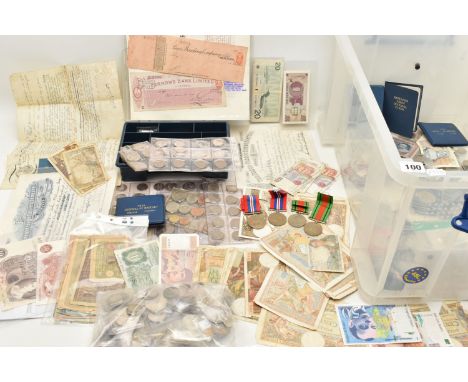 A LARGE STORAGE BOX OF ROYAL MINT AND OTHER MIXED COINS AND COMMEMORATIVES, to include uncirculated Victoria 1887 Florin, Vic