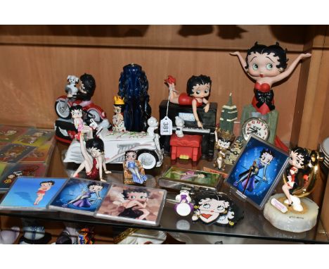 A COLLECTION OF BETTY BOOP MUSICAL ORNAMENTS AND TRADING CARDS, comprising a Harvest Moon limited edition ornament 421/1500, 