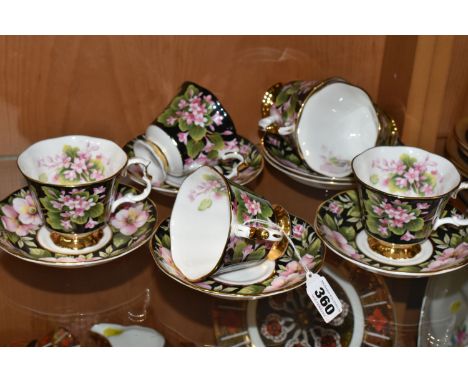 GROUP OF ROYAL ALBERT PROVINCIAL FLOWERS  'MAYFLOWER' PATTERN TEA CUPS AND SAUCERS, comprising six cups and six saucers (12) 