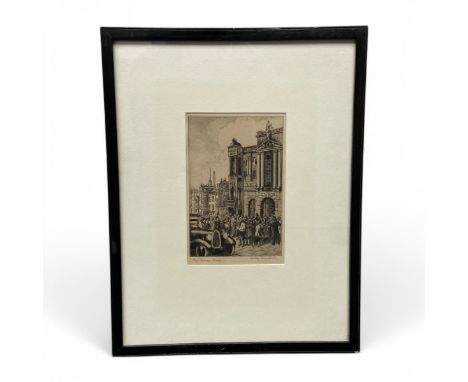 Norah Molly Campbell (1888-1971), two 1920s satirical etchings comprising, 'The Murder Trial', 1925, showing an amassed crowd