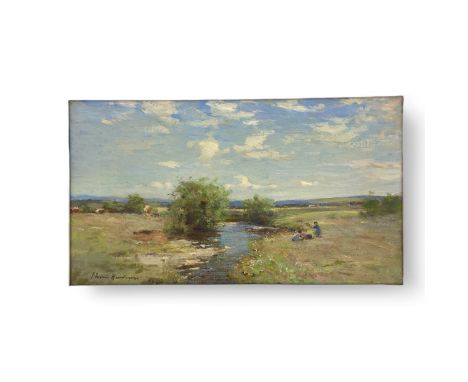 Joseph Morris Henderson R.S.A. (Scottish, 1863-1936), 'A Summer Stream', 1915, oil on canvas, signed bottom left, framed in a