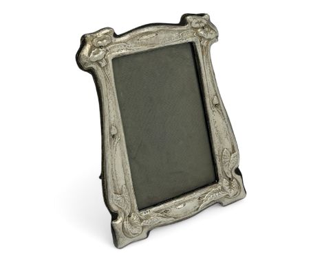 An Art Nouveau silver photo frame, Atkin & Sons, Birmingham 1906, with shagreen covered back, 19cm length by 15.3cm width, we