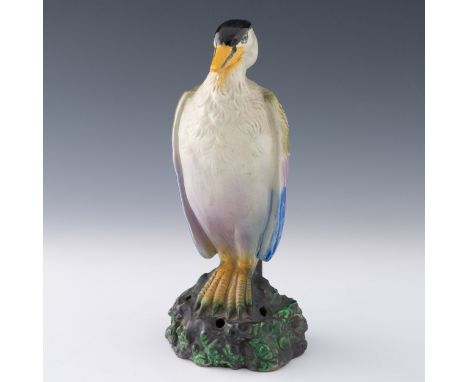 A Bretby pottery heron figure, c.1930, the base with impressed with Bretby mark and form number '2585', height 21cm. (LC14275