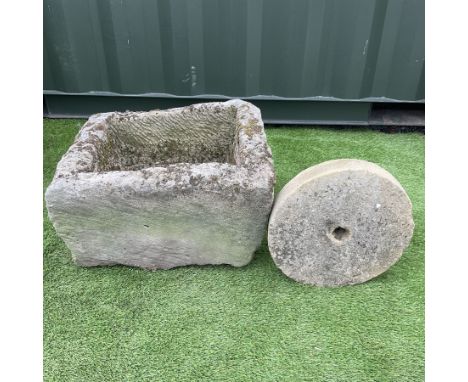 Small millstone and carved stone trough - THIS LOT IS TO BE COLLECTED BY APPOINTMENT FROM DUGGLEBY STORAGE, GREAT HILL, EASTF