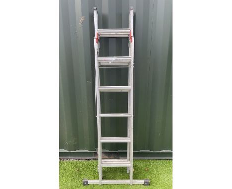 ''ABRU'', four way professional, three section, combination ladder, folded - (190cm),extended- (390cm) - THIS LOT IS TO BE CO