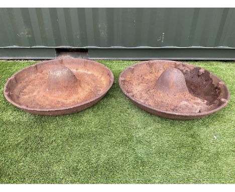 Pair of cast Iron, Mexican hat trough, garden feeder, planter, water pond feature - THIS LOT IS TO BE COLLECTED BY APPOINTMEN