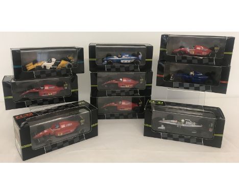 9 boxed Onyx F1 Collection model cars from 1990, 91 and 92 seasons. Comprising: 092 Barilla - Minardi, 121 Prost - Ferrari ,1