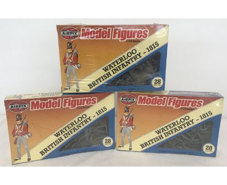 3 sealed boxes of Airfix 1:32 scale Waterloo British Infantry plastic figures. 28 unpainted figures to each box. 