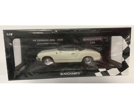 A boxed 1:18 scale, limited edition VW Karmann Ghia-1970, by Minichamps. Limited edition of only 1002 made. From a private co