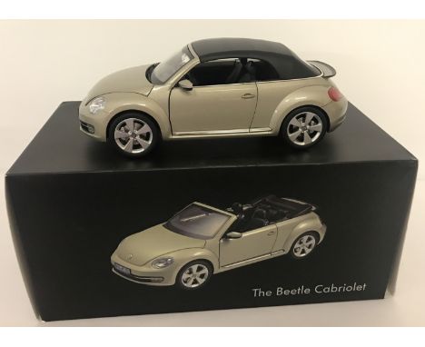 A boxed 1:18 scale, VW Beetle Cabriolet by Koyosho for Volkswagen. Metallic finish. With original packaging. From a private c