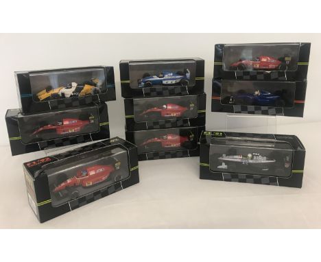 9 boxed Onyx F1 Collection model cars from 1990, 91 and 92 seasons. Comprising: 092 Barilla - Minardi, 121 Prost - Ferrari ,1